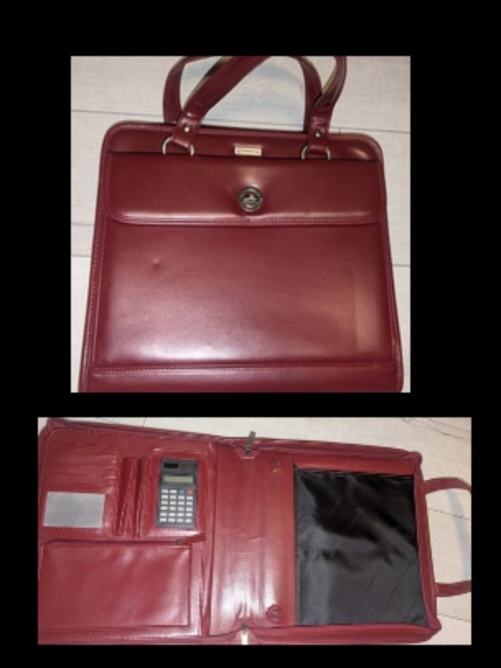 Vintage Franklin Covey Leather Business Zip Planner Organizer Briefcase